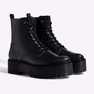 Chunky platform combat boots